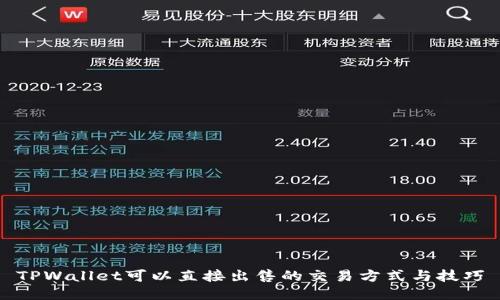 TPWallet可以直接出售的交易方式与技巧